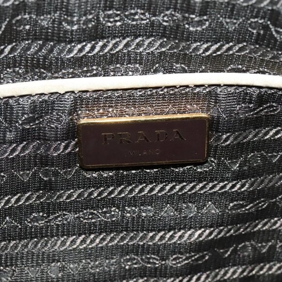 PRADA Hand Bag Enamel 2way Beige Gold Auth - Picture 12 of 16